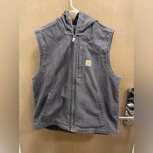Grey Hooded Carhartt Vest